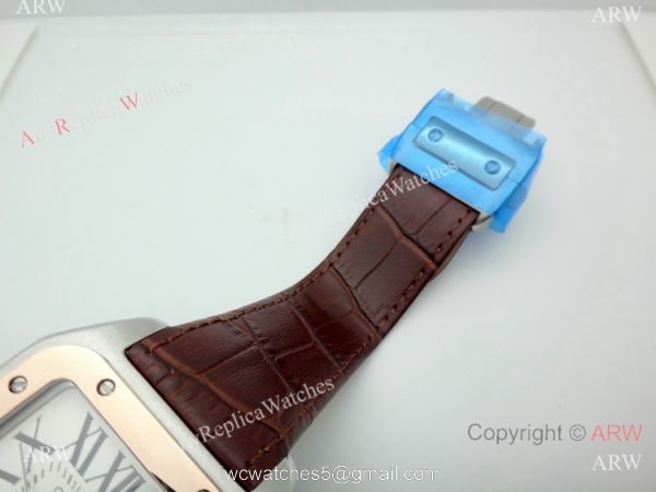 Swiss Replica Cartier Santos de 2-Tone Rose Gold Automatic Watch 6
