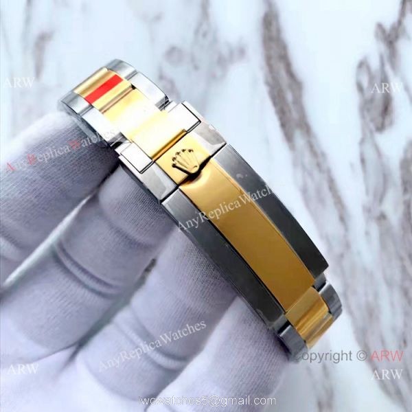 (EW) Clone Rolex Submariner EW Factory Two Tone Black Ceramic Watch 3135 6
