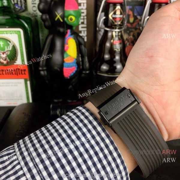 Fake Hublot Geneve Big Bang Black Unico Sapphire VK Chronograph Watch 6