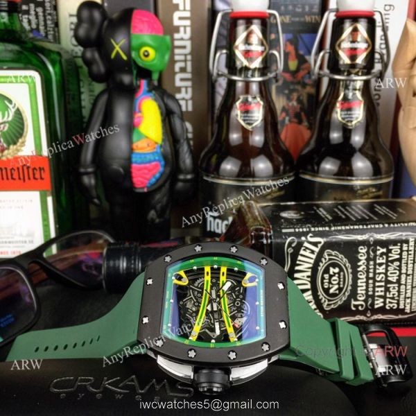 Wholesale Richard Mille Knock off RM 61-01 Yohan Blake Watch Green Rubber Band 6