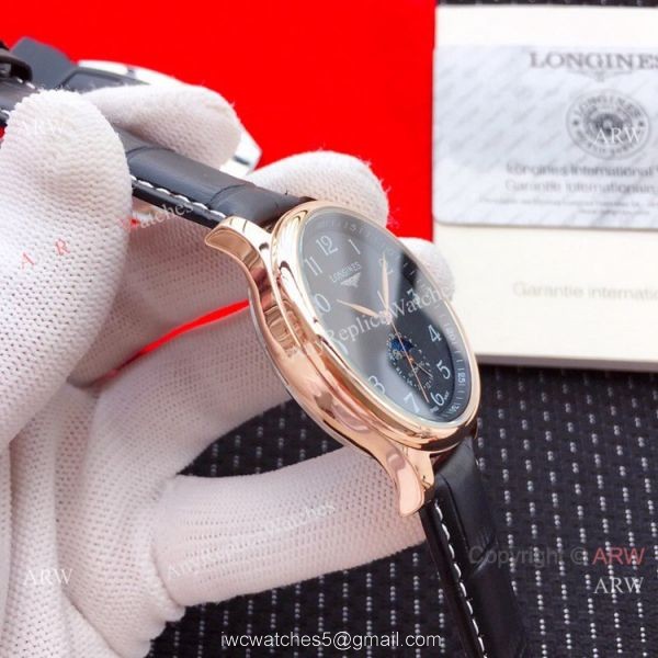 2019 Replica Longines Master Moon phase 40mm Watch Brown Leather Strap 6
