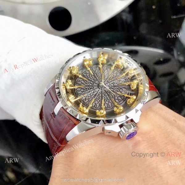 New Copy Roger Dubuis Excalibur RDDBEX0495 SS Gray Dial Watch 6