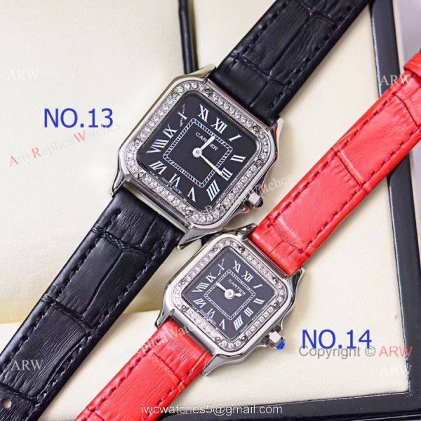 Copy Cartier Panthere de 2-Tone Black Face Quartz Watch 27mm 22mm 6