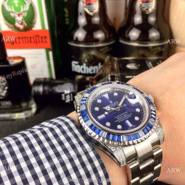 Rolex Rainbow Fake Watch Rolex Submariner Yellow Gold 40mm 6