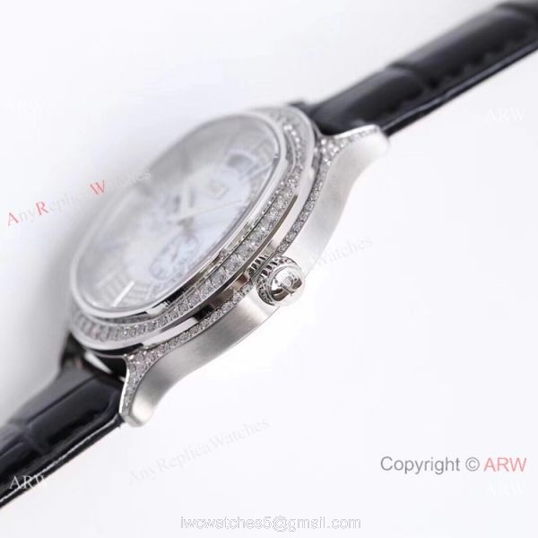 Swiss Grade Piaget Emperador Coussin Dual Time Zone Watch SS Diamond 6