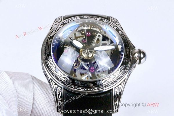 New Replica Corum Watches Corum Bubble Squelette SS Tattoo Watch 45mm 6