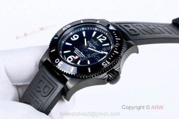 New Fake Breitling Superocean II Blacksteel Rubber Strap Watches 6