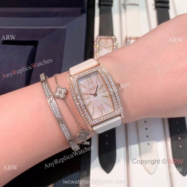 Copy Piaget Limelight Tonneau Rose Gold diamond Watch 27mm 6