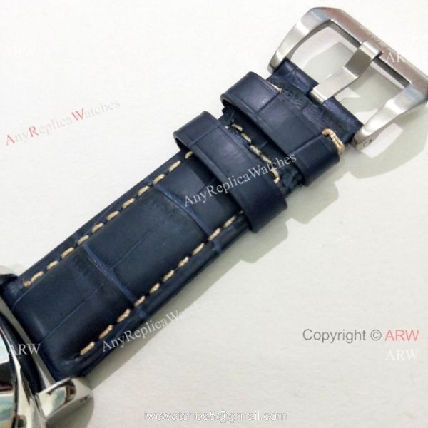 High Quality Panerai Luminor GMT PAM00320 Watch Blue Dial Blue Leather Strap 6