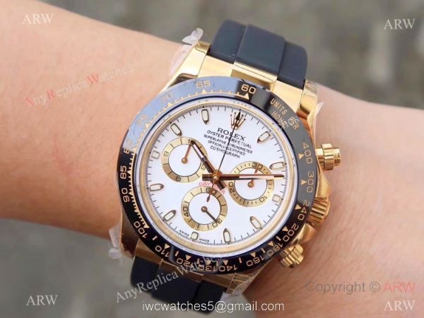 Swiss 4130 JH Factory Rolex Daytona Rubber Band Gray Dial Watch 40mm 6
