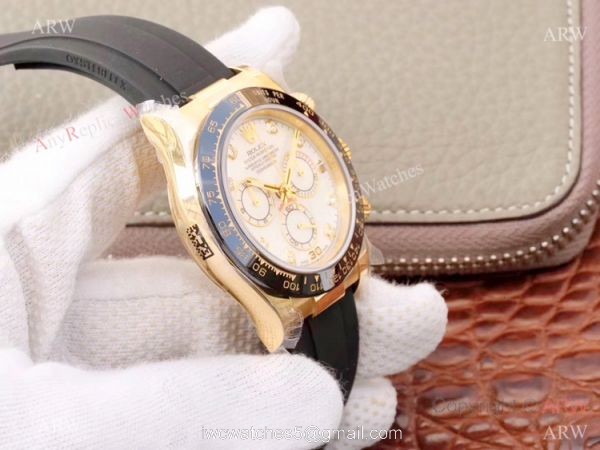 Swiss 4130 JH Factory Rolex Cosmograph Daytona Rubber Band Watch / Rolex Oysterflex Replica Watch 6
