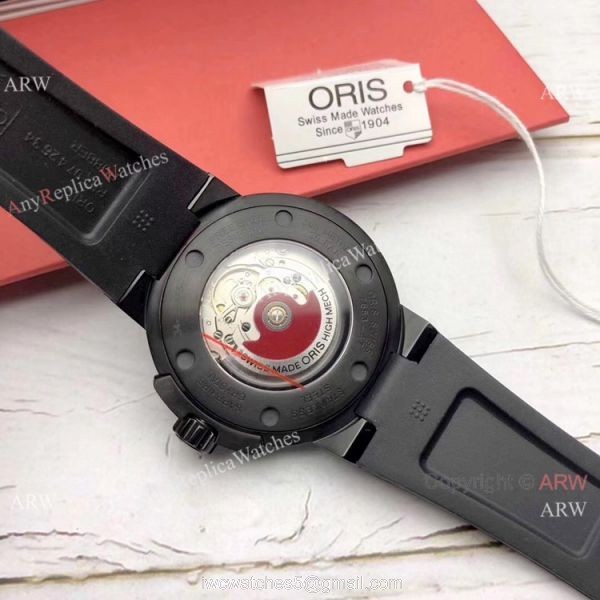 Swiss Fake Oris Aquis Automatic Watch Black Case Sapphire glass 6