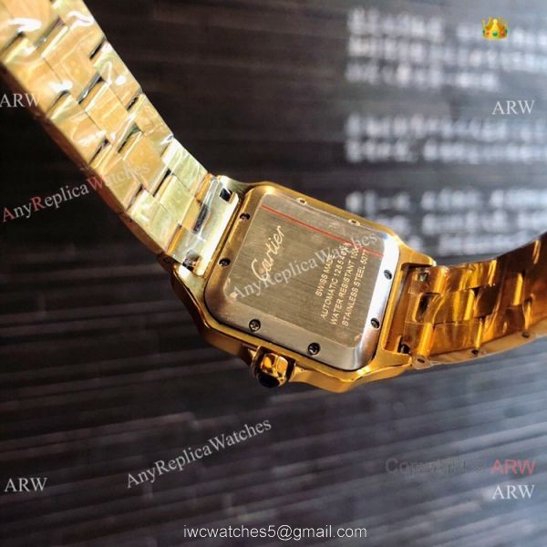New Fake Cartier Santos 100 Diamond QUARTZ Watch Stainless Steel White Dial 6