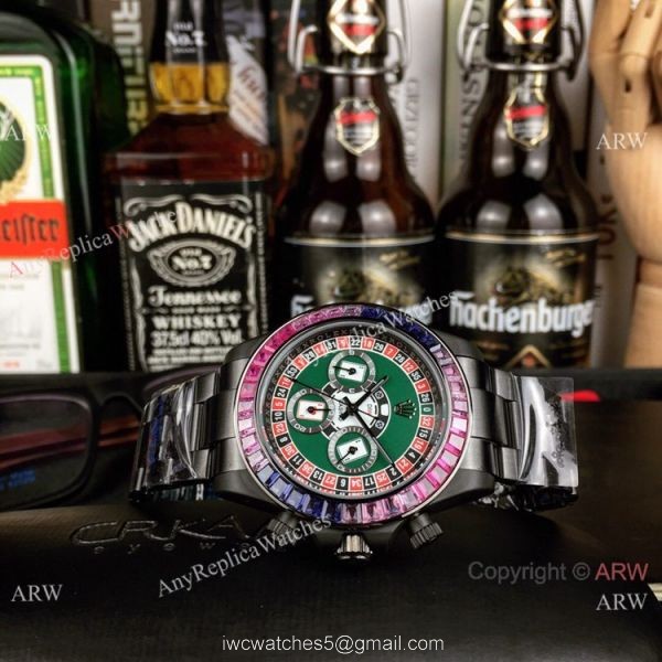 Rolex Daytona Rainbow Replica Blacksteel Graffiti Face 43mm 6