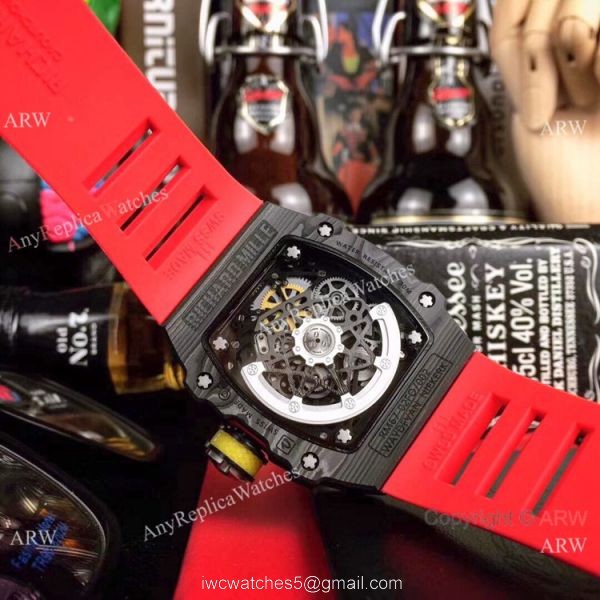 Swiss Copy Richard Mille RM67-02 Automatic Watch NTPT Carbon Skeletal Dial 48mm 6