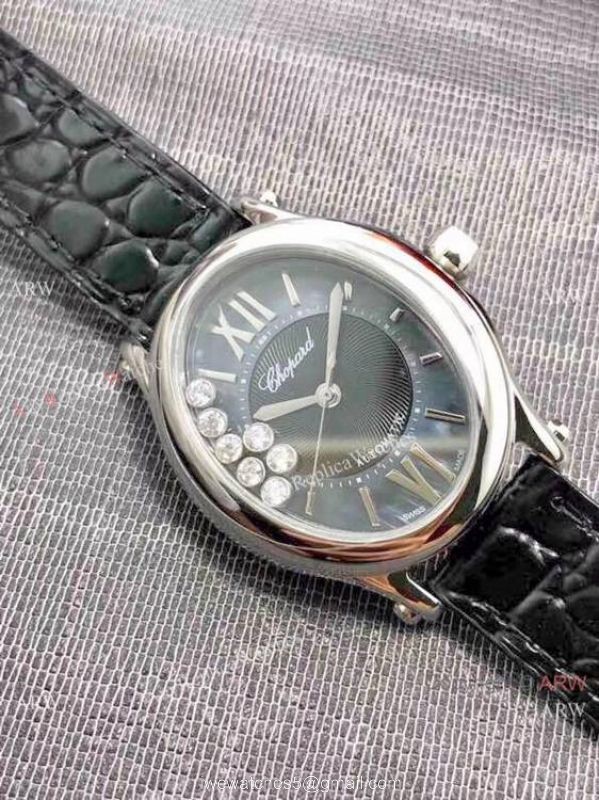 Replica Chopard Happy Sport Oval Lady Watch SS Gray Dial 6