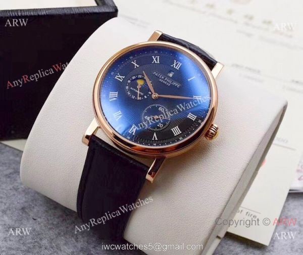 Best Replica Patek Philippe Moonphase Rose Gold White Dial Watch 6