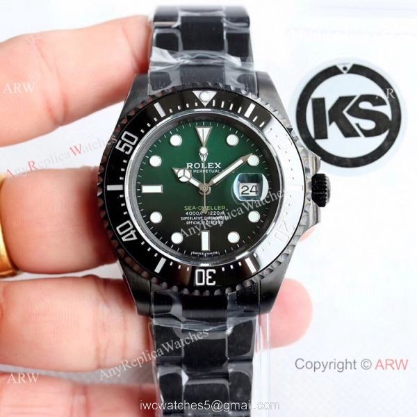 Rolex Sea Dweller 50th Anniversary Replica Watch All Black D-Green Dial KS Factory 2824 Movement 6