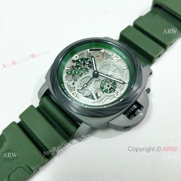 Copy Panerai Luminor Tourbillon GMT Lo Scienziato Green Watch PAM00768 6
