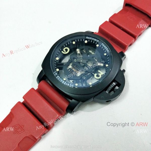 2019 New Panerai Radiomir Lo Scienziato Watch Black Case Skull Face 6