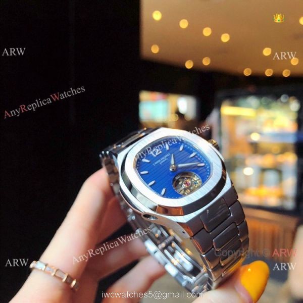 Replica Patek Philippe Nautilus Womens Watch SS Gray Dial Tourbillon 6