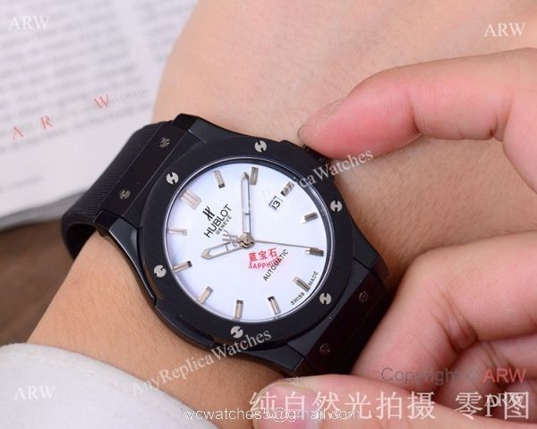 Copy Hublot Classic Fusion 42mm Watch SS Black Bezel 6