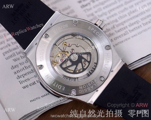 Copy Hublot Classic Fusion Watch 42mm SS Case Purple Dial 6