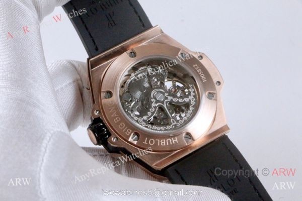 Best Fake Hublot Geneve Big Bang Skeleton Dial Rose Gold Watch 45mm 6