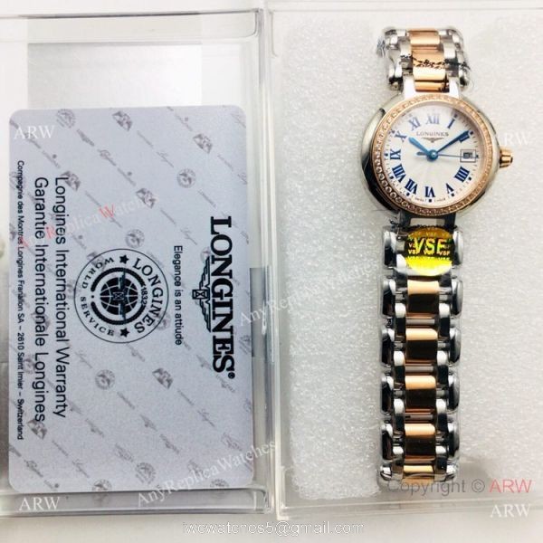 VSF 1-1 Best Edition Replica Longines PrimaLuna Ladies Watch 2 Tone Rose Gold 6