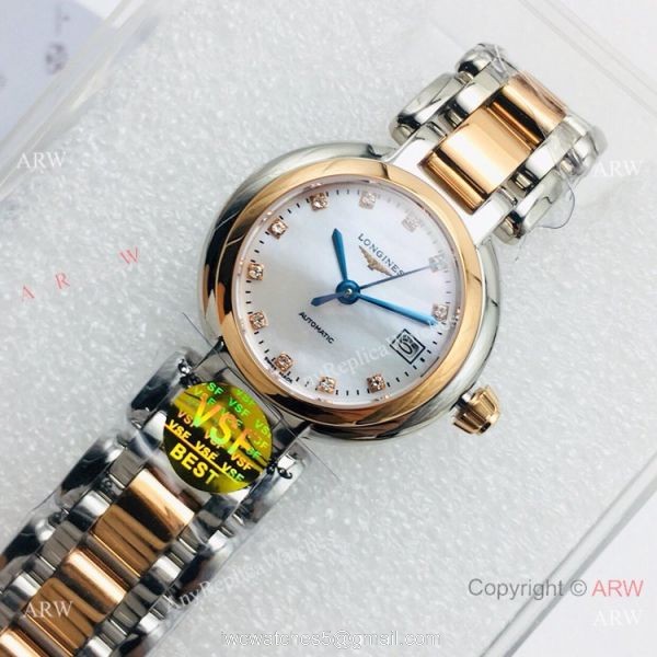 VSF Swiss Replica Longines PrimaLuna Two Tone Rose Gold Watch Ladies 6