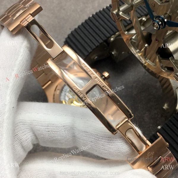 Swiss Grade Copy Patek Philippe Nautilus GBF CAL.324 Rose Gold White Dial Watch 6