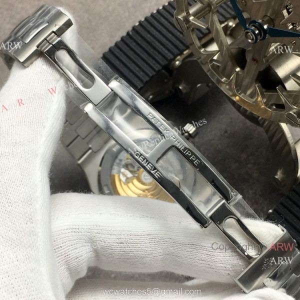 Swiss Copy Patek Philippe Nautilus SS Black Dial 40MM Watch GB Factory 6