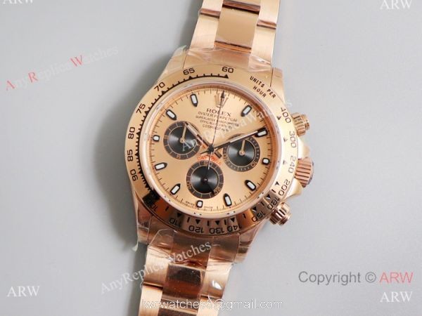 JH Factory Swiss 4130 Replica Rolex Daytona Rose Gold 40mm Watch 6