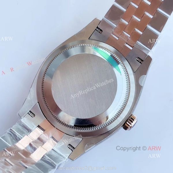 EW factory Replica Rolex Oyster Perpetual Datejust 2T Rose Gold Jubilee Chocolate Dial Watch 36MM 6
