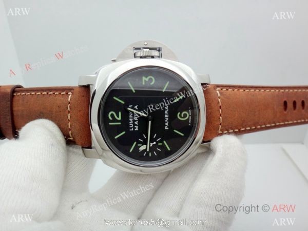 Swiss Replica Panerai Luminor Marina Acciaio PAM 111 Watch SS Green Markers 6