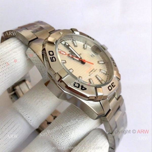 Wholesale Copy Tag Heuer Aquaracer Calibre 5 Watch Silver and White 6