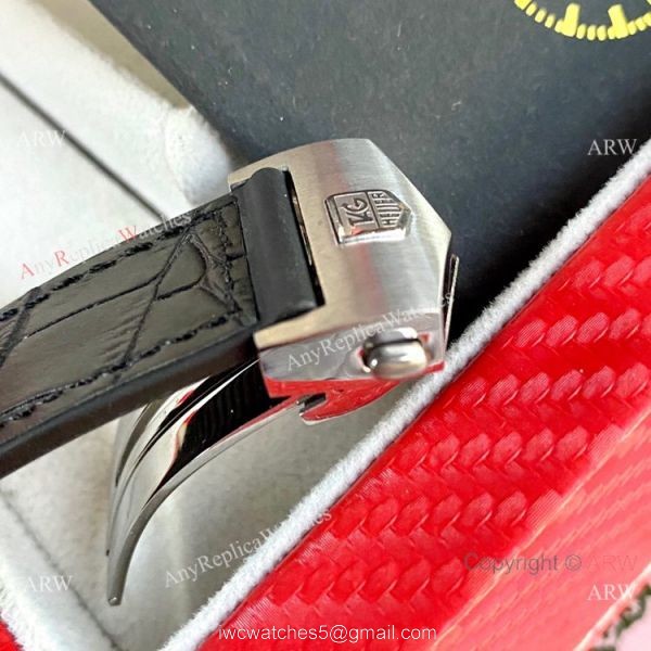 New Replica Tag Heuer Carrera Heuer 02 Watches Black Leather Strap 6