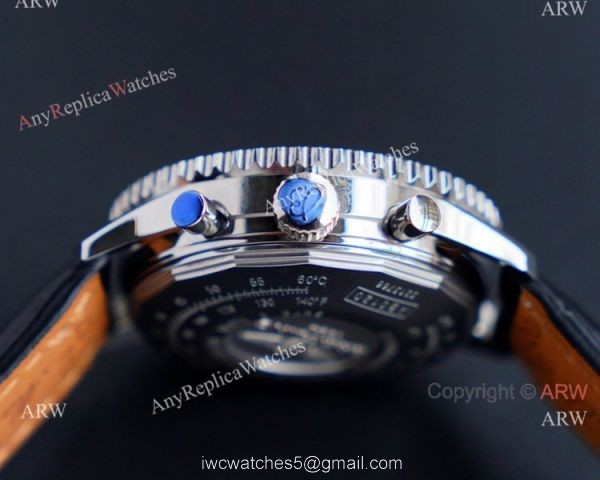 Swiss Replica Breitling Old Navitimer 7750 Watch Black Leather Strap 6