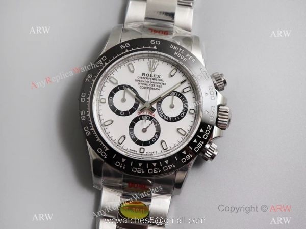 Noob V3 version Rolex Daytona Stainless Steel White Dial Copy Watch 6