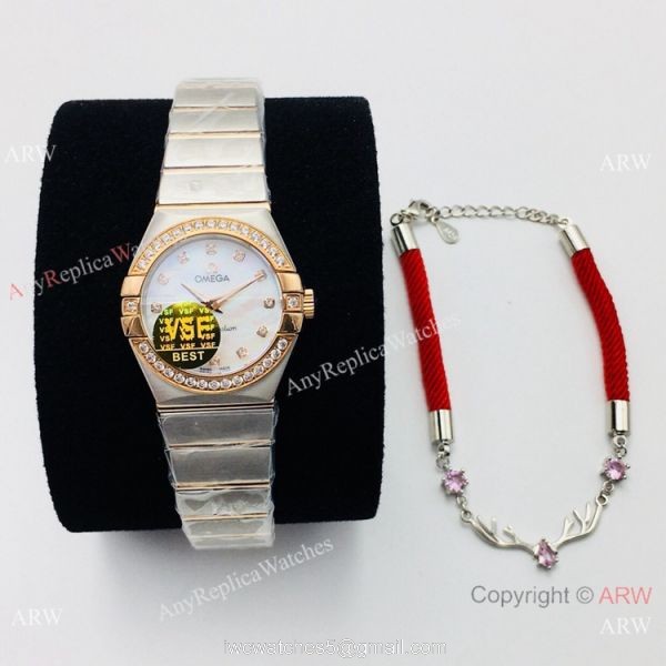 (VS) Omega Constellation Two Tone Rose Gold 27mm Watch with Quartz Movement 6