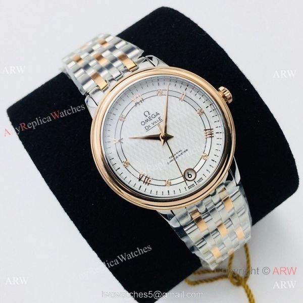 (VS) Omega De Ville Prestige 2-Tone Rose Gold Watch with 2892 Movement 6