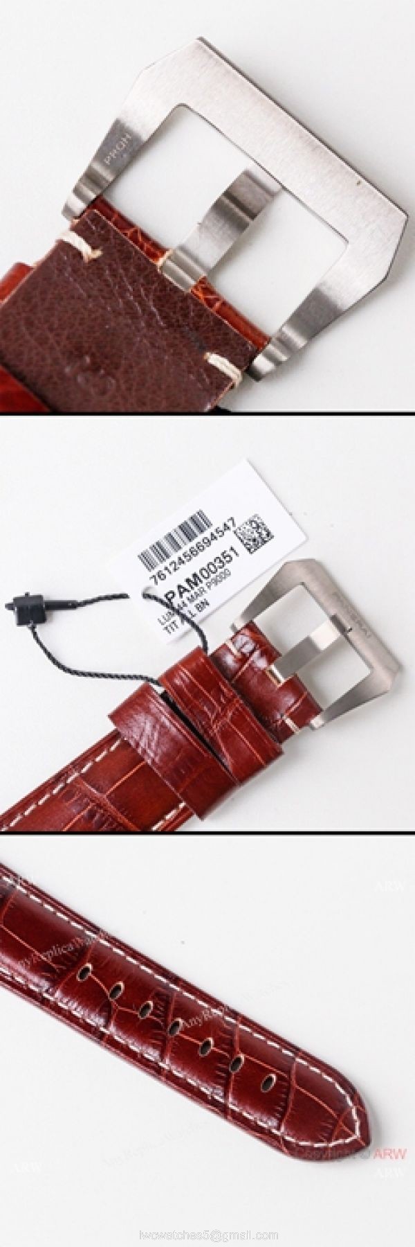(VS) Swiss Panerai Luminor Marina PAM00351 Watch Titanium Case 6