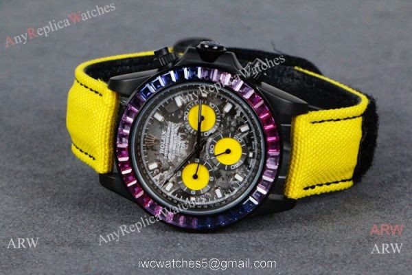 Nice Quality Rolex Daytona Rainbow Replica Watch Graffiti Dial Rainbow Bezel 6