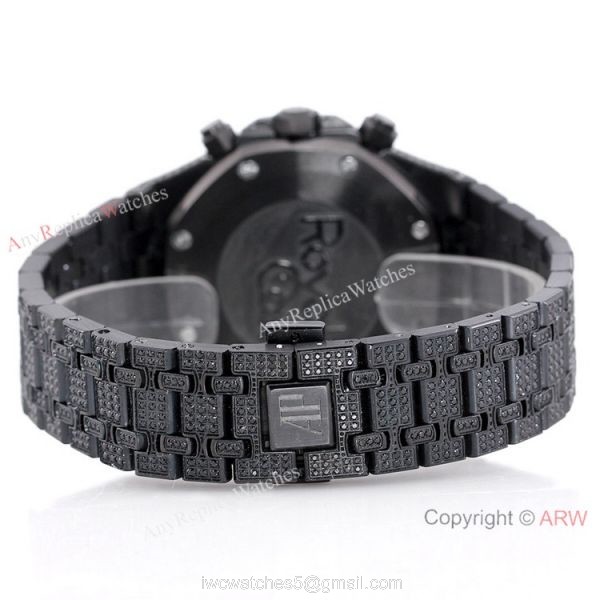 Solid Black Audemars Piguet Ice Royal Oak Replica Watch 15400 6