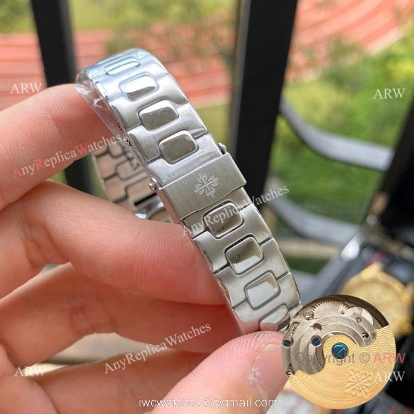 Copy Patek Philippe Nautilus Ladies 35mm Watches Diamond Bezel 6