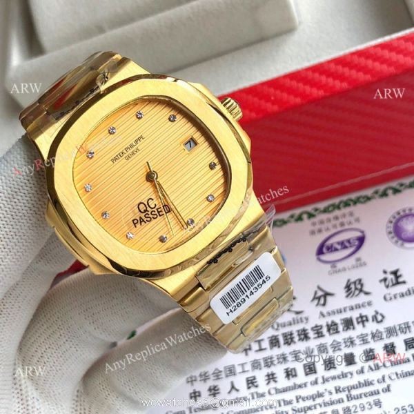 Yellow Gold Patek Philippe Nautilus Copy Watch Men Size 6