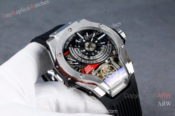 Swiss Quality Hublot Tourbillon Skeleton MP-09 Tourbillon Bi-Axis Silver Watches 6