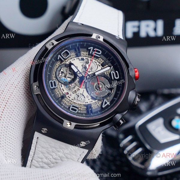 New Copy Hublot Classic Fusion Ferrari GT Chronograph Watches Black Case 6