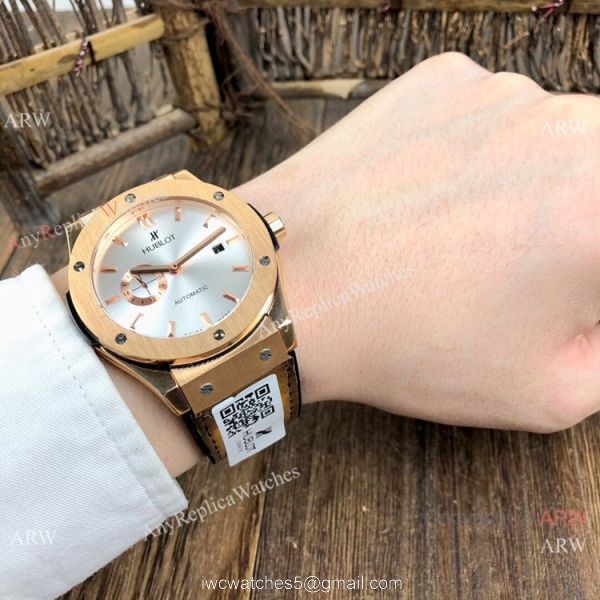 Fake Hublot Classic Fusion Black Dial Rose Gold Watches 42mm 6