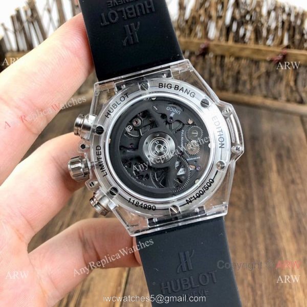 Big Bang Unico Diamond Bezel Hublot Transparent Watch New Replica 6